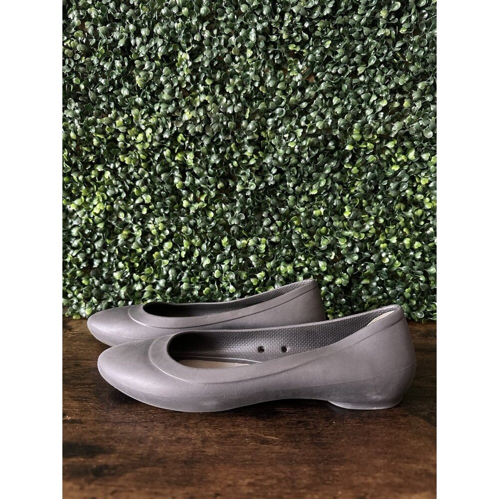 Crocs Iconic Comfort Women Size 7 Grey Flats Shoes